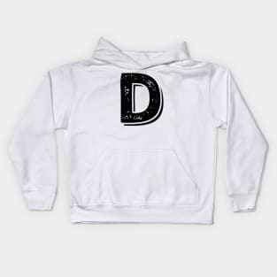 Capital Letter D Name Initial Monogram Kids Hoodie